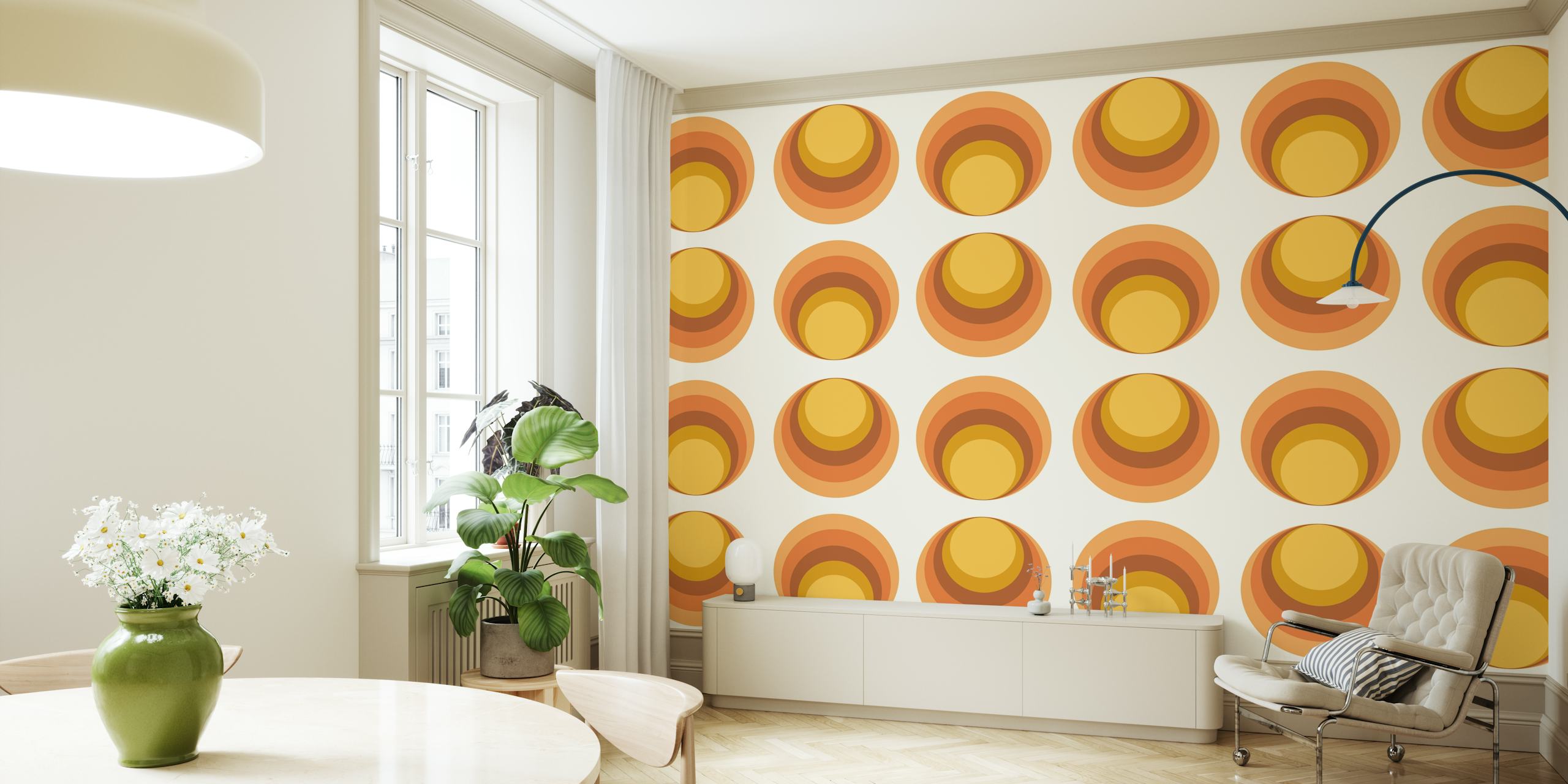 70s Organic Geometry tapetti huoneessa